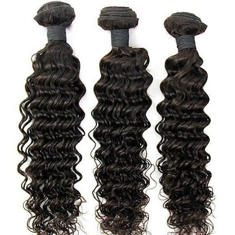 Brazilian Virgin Hair Deep Wave Bundles Human Hair Bundles Weave Hair Extensions 10in-40in