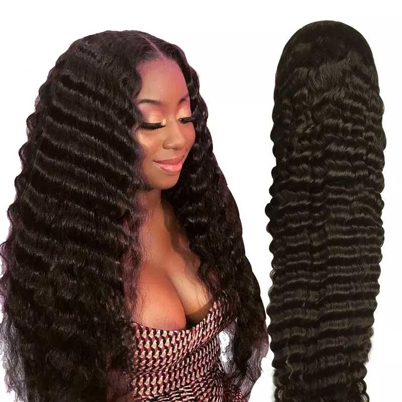 Loose Deep Wave Lace Front Wigs Transparent Lace Frontal Wigs Human Hair Natural Color