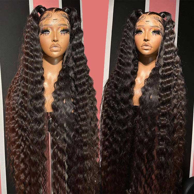 Loose Deep Wave Lace Front Wigs Transparent Lace Frontal Wigs Human Hair Natural Color