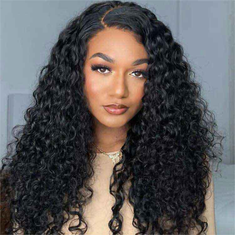 Water Wave Lace Front Wigs Human Hair Transparent Lace Frontal Wigs Human Hair Natural Color