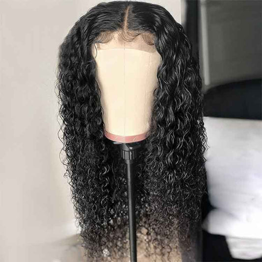 Jerry Curly Lace Front Wigs Human Hair Transparent Lace Frontal Wigs Human Hair Natural Color 16-36 inch
