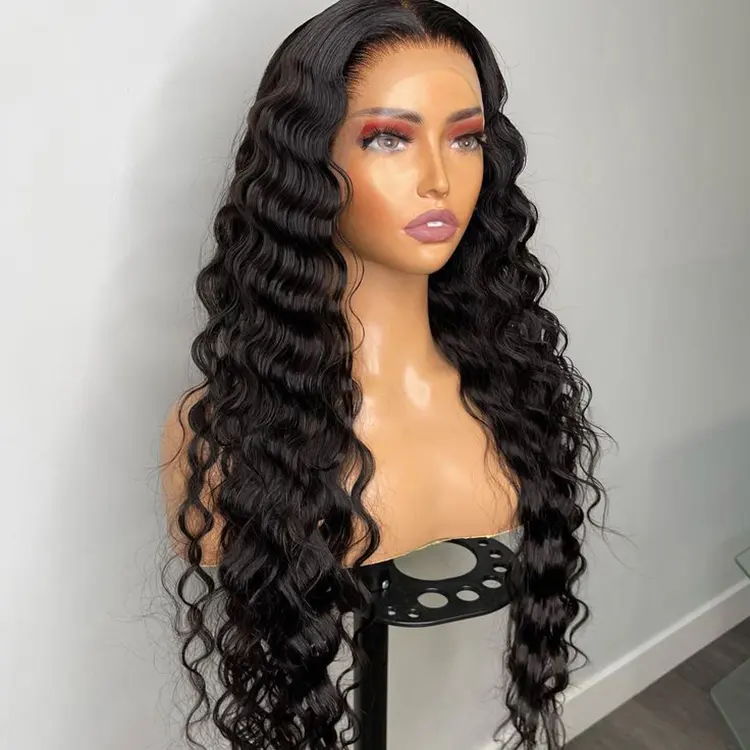 Loose Deep Wave Lace Front Wigs Transparent Lace Frontal Wigs Human Hair Natural Color