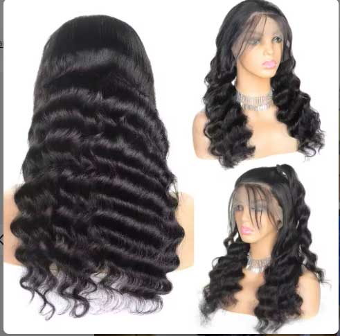 Loose Deep Wave Lace Front Wigs Transparent Lace Frontal Wigs Human Hair Natural Color