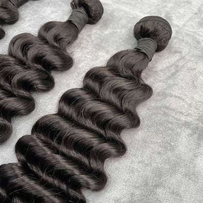 Human Hair Bundles Loose Deep Wave Bundles Natural Black Color 100% Unprocessed Hair 10-40 inch