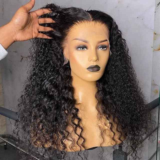 Water Wave Lace Front Wigs Human Hair Transparent Lace Frontal Wigs Human Hair Natural Color 16-36 inch