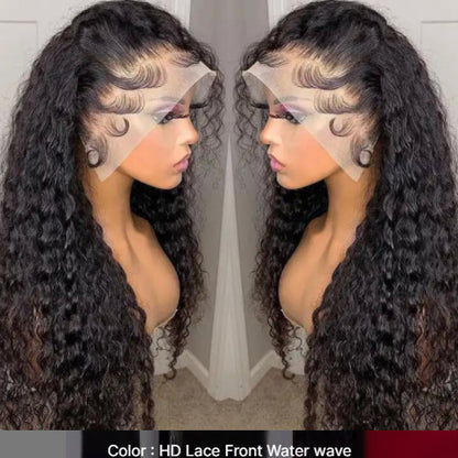 Water Wave Lace Front Wigs Human Hair Transparent Lace Frontal Wigs Human Hair Natural Color