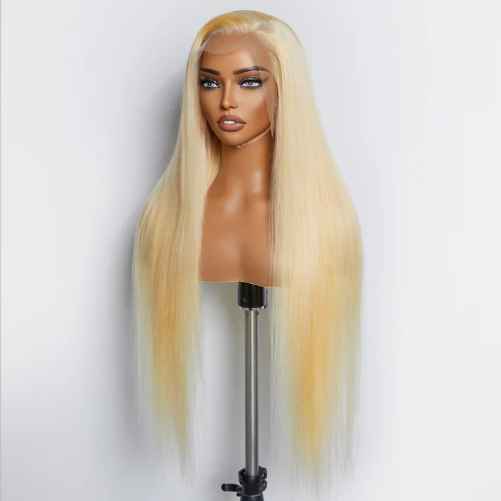 #613 Colo Pre-Plucked  r Transparent Lace Straight Frontal Wig 200% Density 100% Human Hair