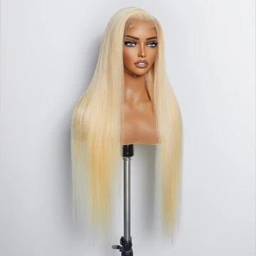 #613 Colo Pre-Plucked  r Transparent Lace Straight Frontal Wig 200% Density 100% Human Hair