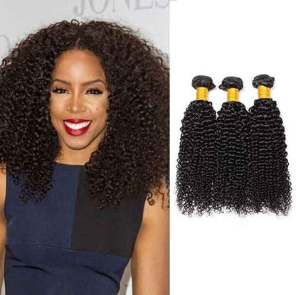 Kinky Curly Virgin Brazilian Hair Natural color