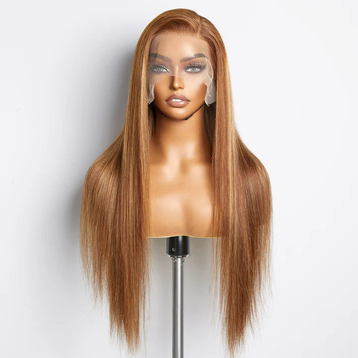 Pre-Plucked Transparent Lace Straight  Wig 200% Density 100% Human Hair