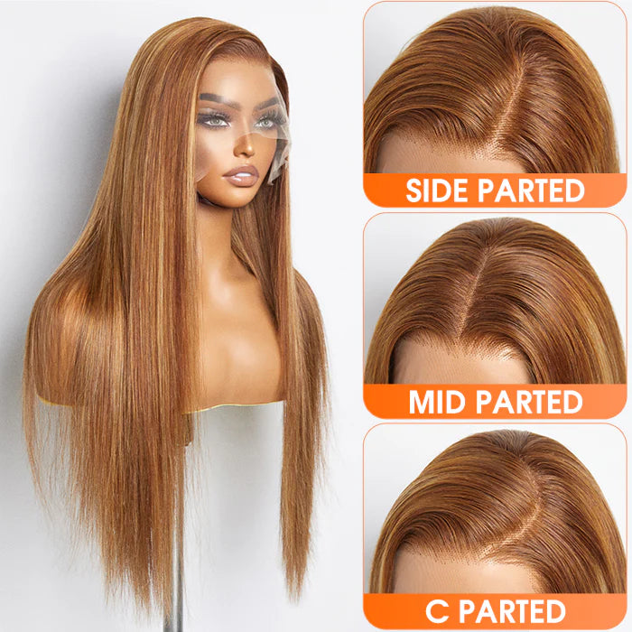 Pre-Plucked Transparent Lace Straight  Wig 200% Density 100% Human Hair