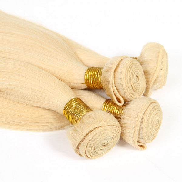 613 Blonde Hair Human Straight Hair Weaves