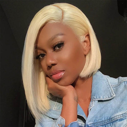 #613 Color Body Wave Short Bob Lace Front Wigs 180% Density Human Hair