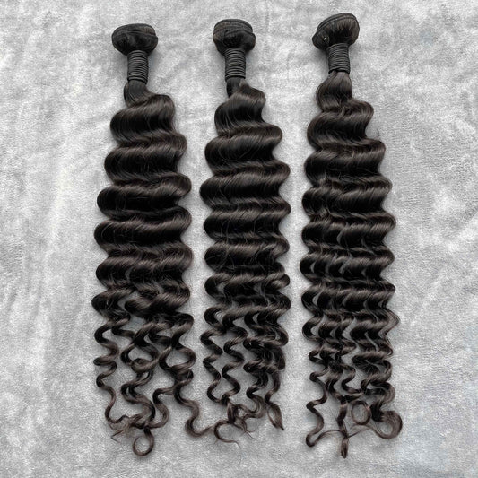 Human Hair Bundles Loose Deep  Wave Bundles Natural Black Color 100% Unprocessed Hair Raw Hair 10-40 inch
