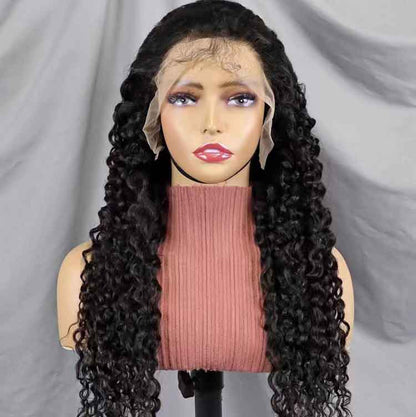 Water Wave Lace Front Wigs Human Hair Transparent Lace Frontal Wigs Human Hair Natural Color