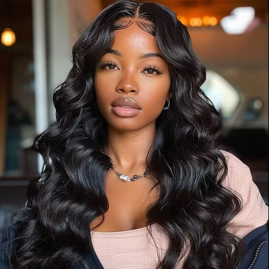 Natural Color Body Wave HD  Lace 200% Density Frontal Wigs Human Hair