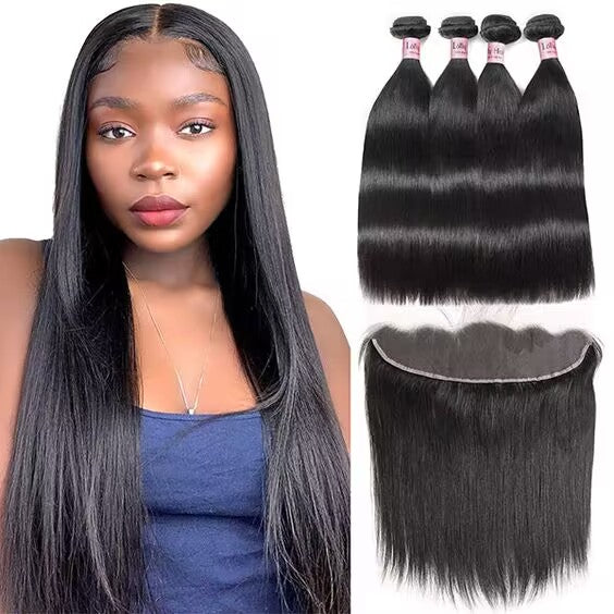 Natural Black Color Straight Bundles Virgin Human Hair Bundles