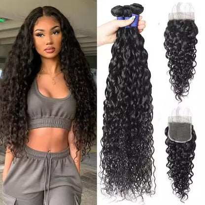 Natural Color Water Wave Bundles Human Hair Virgin Hair Bundles