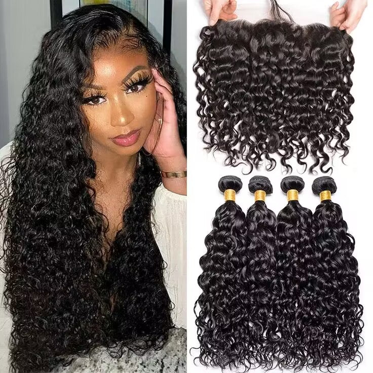 Natural Color Water Wave Bundles Human Hair Virgin Hair Bundles