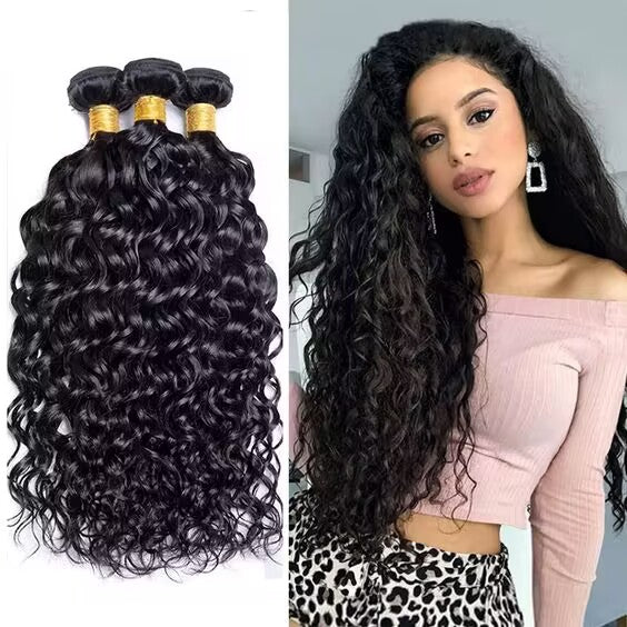 Natural Color Water Wave Bundles Human Hair Virgin Hair Bundles