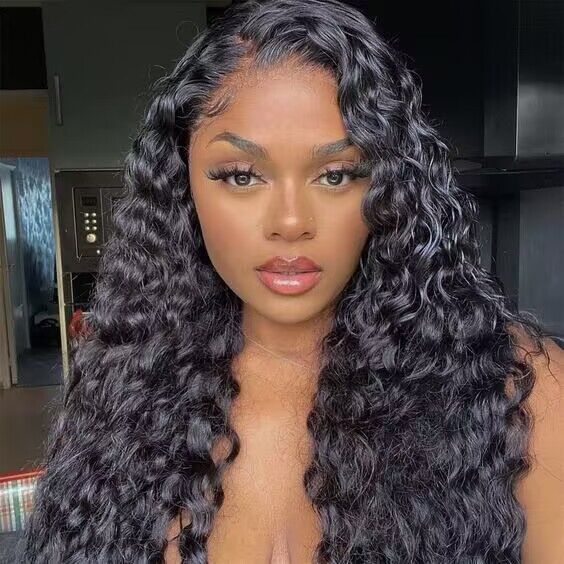 Deep Wave Lace Front Wigs Human Hair HD Lace Frontal Wigs Human Hair Natural Color