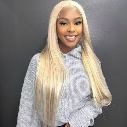 #613 Colo Pre-Plucked  r Transparent Lace Straight Frontal Wig 200% Density 100% Human Hair