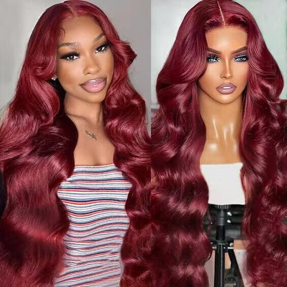 #99j  Color Body Wave Lace Wig 200% Density 100% Human Hair